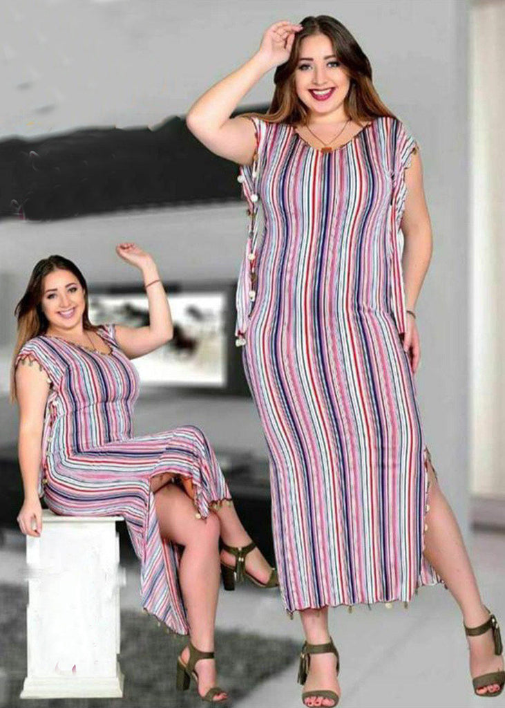 Color striped dance dress