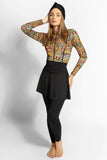 4PACK FULL BODY BURKINI ONE PIECE SWIMSUIT WITH BEACH SKIRT AND PANTS AND SWIM CAP