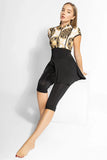 ECLIPSETRIO - 3PACK FULL BODY TANKINI ONE PIECE SWIMSUIT WITH BEACH SKIRT AND PANTS