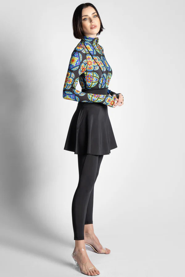 FLORAL PRISM- A PREMIUM BURKINI HIGH QUALTY 4PACK FULL BODY BURKINI ONE PIECE SWIMSUIT WITH BEACH SKIRT AND PANTS AND SWIM CAP