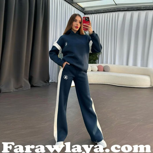 Sporty women's cotton hoodie + pants