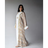 Mirror embroidered satin kaftan