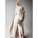 Linen blend tasseled kaftan