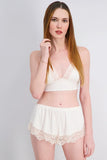 La Senza Egypt Women's Rib Crop Cami And Short Sleepwear Set, Beige