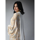 Mirror embroidered satin kaftan