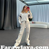 Sporty women's cotton hoodie + pants