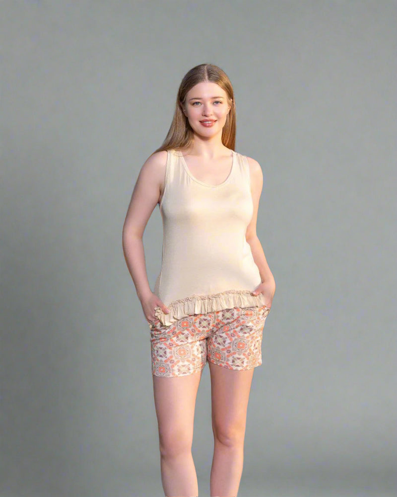 Women's pajamas T-shirt: cotton Bio-shorts: pure cotton