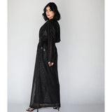 Sequined shawl long cardigan