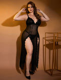 Sexy Egypt Mesh Lace Long Split Nightgown