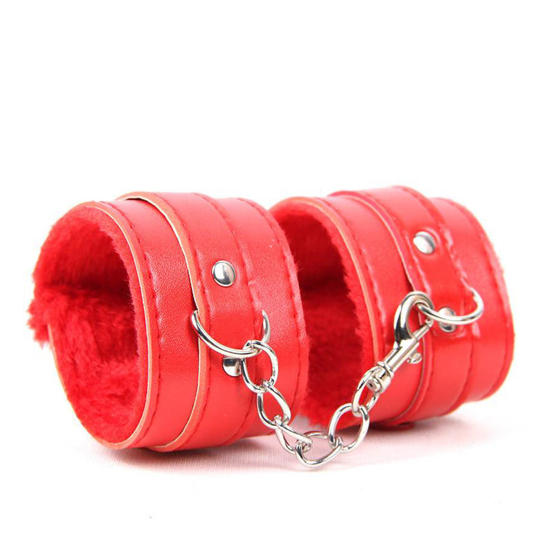 Pink & Black & Red & Purple SM Bondage Sex Leather Handcuffs BDSM