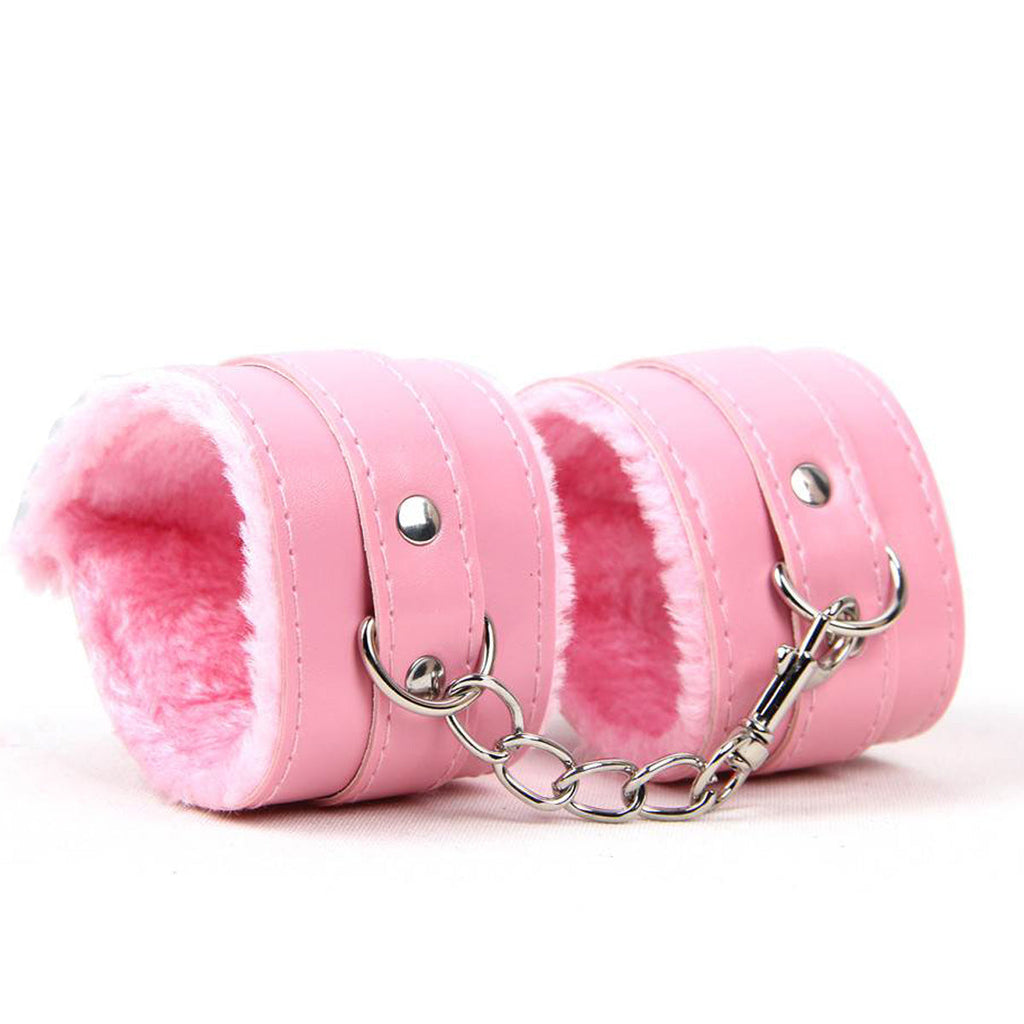 Pink & Black & Red & Purple SM Bondage Sex Leather Handcuffs BDSM