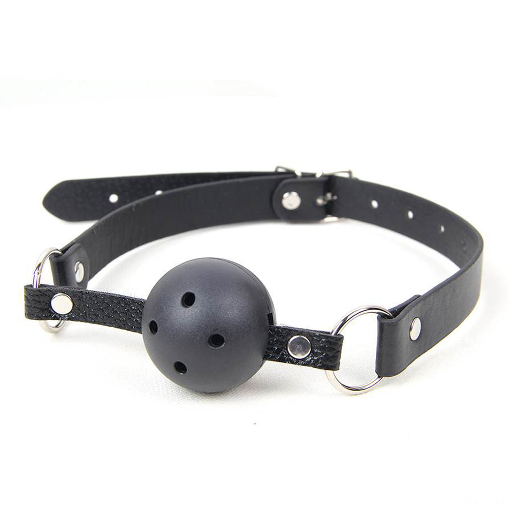New Red & Pink & Black Soft Open Breathable Leather Mouth Ball Gag SM