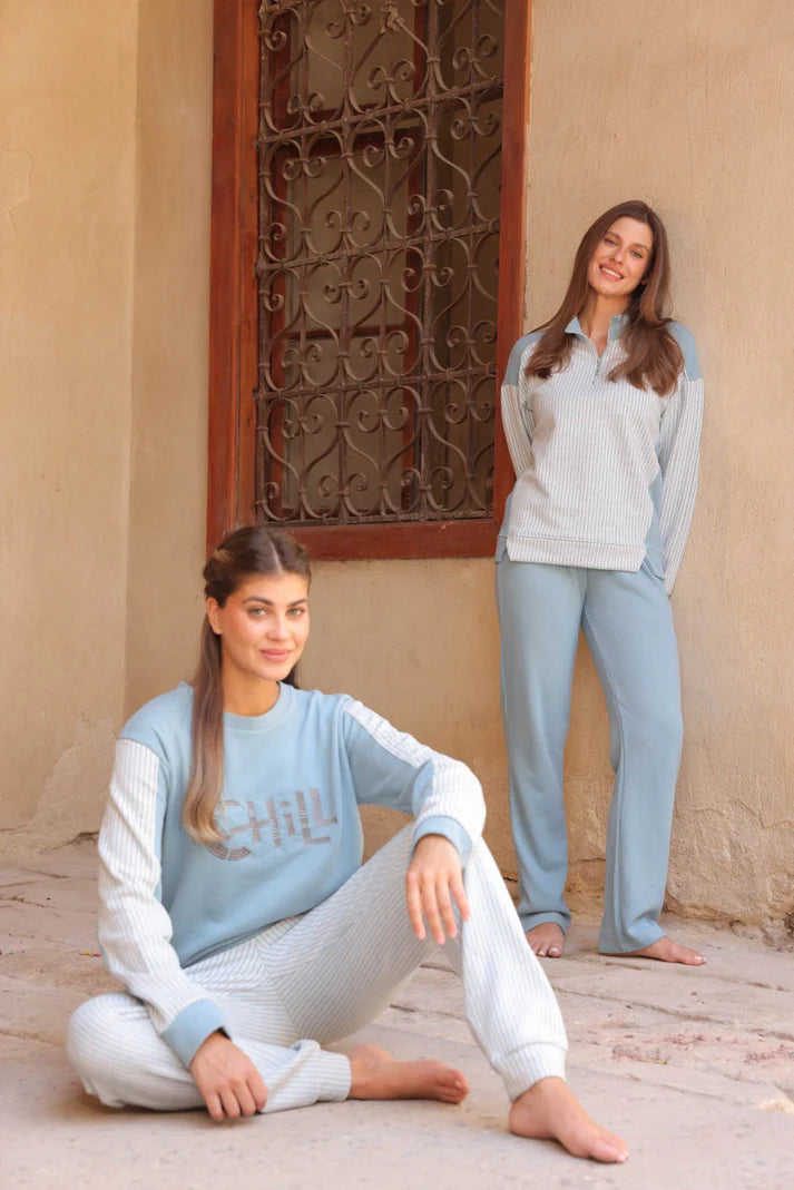 Casual Stripes Quarter-Zip Tracksuit