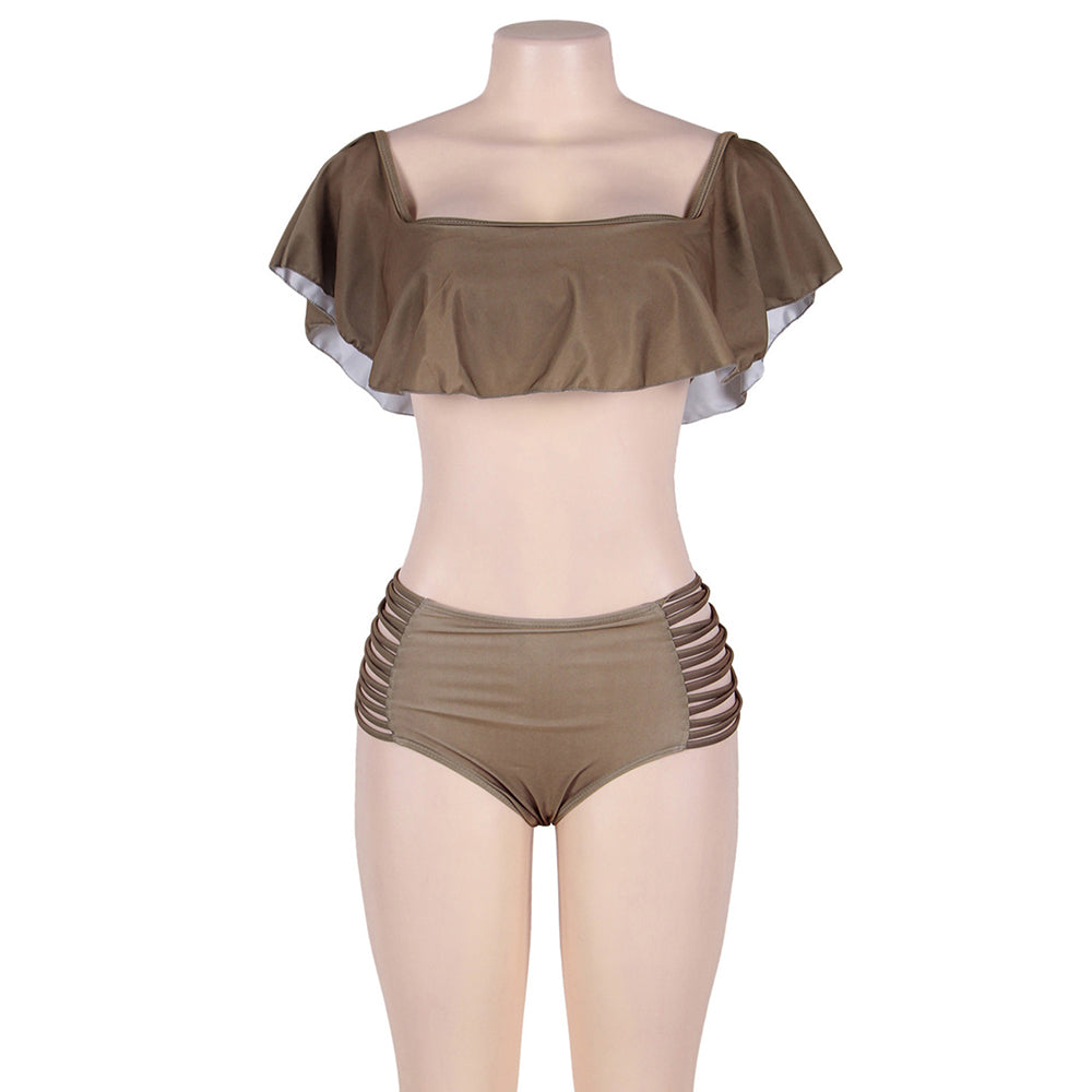 New Off Shoulder Bikini High Waist Swimwear
