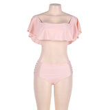 New Off Shoulder Bikini High Waist Swimwear