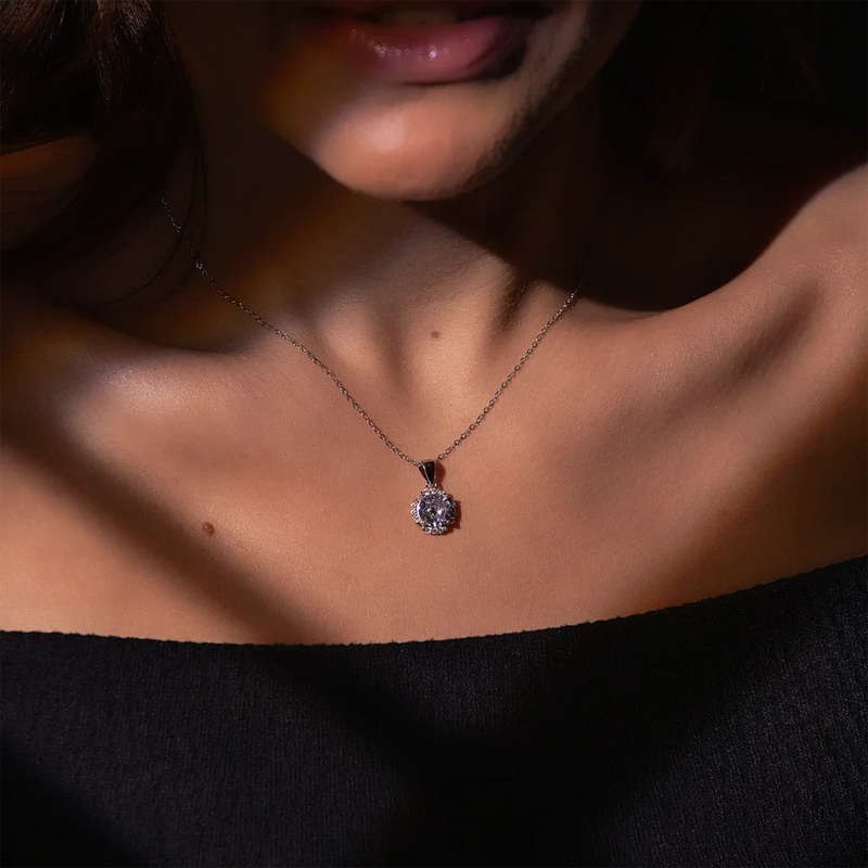 Diamond Dew Silver Necklace