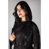 Sequined shawl long cardigan