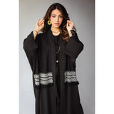 Embroidered linen blend kaftan