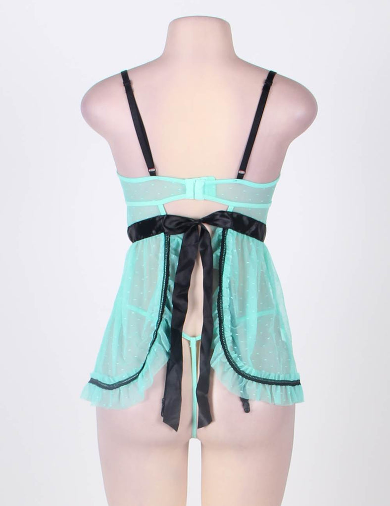 Full Figure Polka Dot Underwire Apron Lingerie Egypt