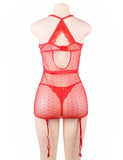 Black Delicate lace Stitching Babydoll With Underwire