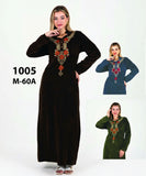 Embroidered velvet abaya