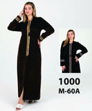 Embroidered velvet abaya