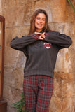 Women's Winter Pajama Set – XOXO – Red Plaid