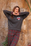 Women's Winter Pajama Set – XOXO – Red Plaid