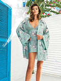 PERIN Mint Green SATIN LACE 4 PCS SHORTS SET