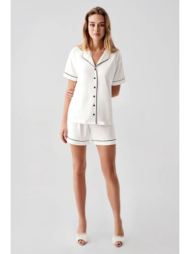 Perin Combed Cotton 4-Piece Nightgown Set