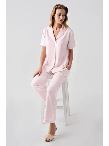 Perin Combed Cotton 4-Piece Nightgown Set