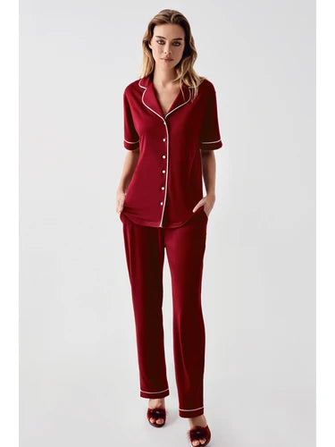 Perin Combed Cotton 4-Piece Nightgown Set