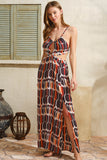 Anil Women’s Woven Viscose Geometric Printed Back Decollate Slit Dress Nightgown