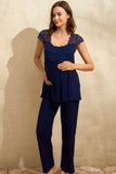 Anil Blue And White Maternity Pajama Set
