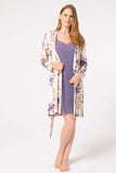 Neck Modal Floral Patterned Winter Knitted Normal Waist Lace Detailed Nightgown Dressing