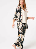 Normal Waist Tied Lace Detailed Pajama Set Dressing Gown