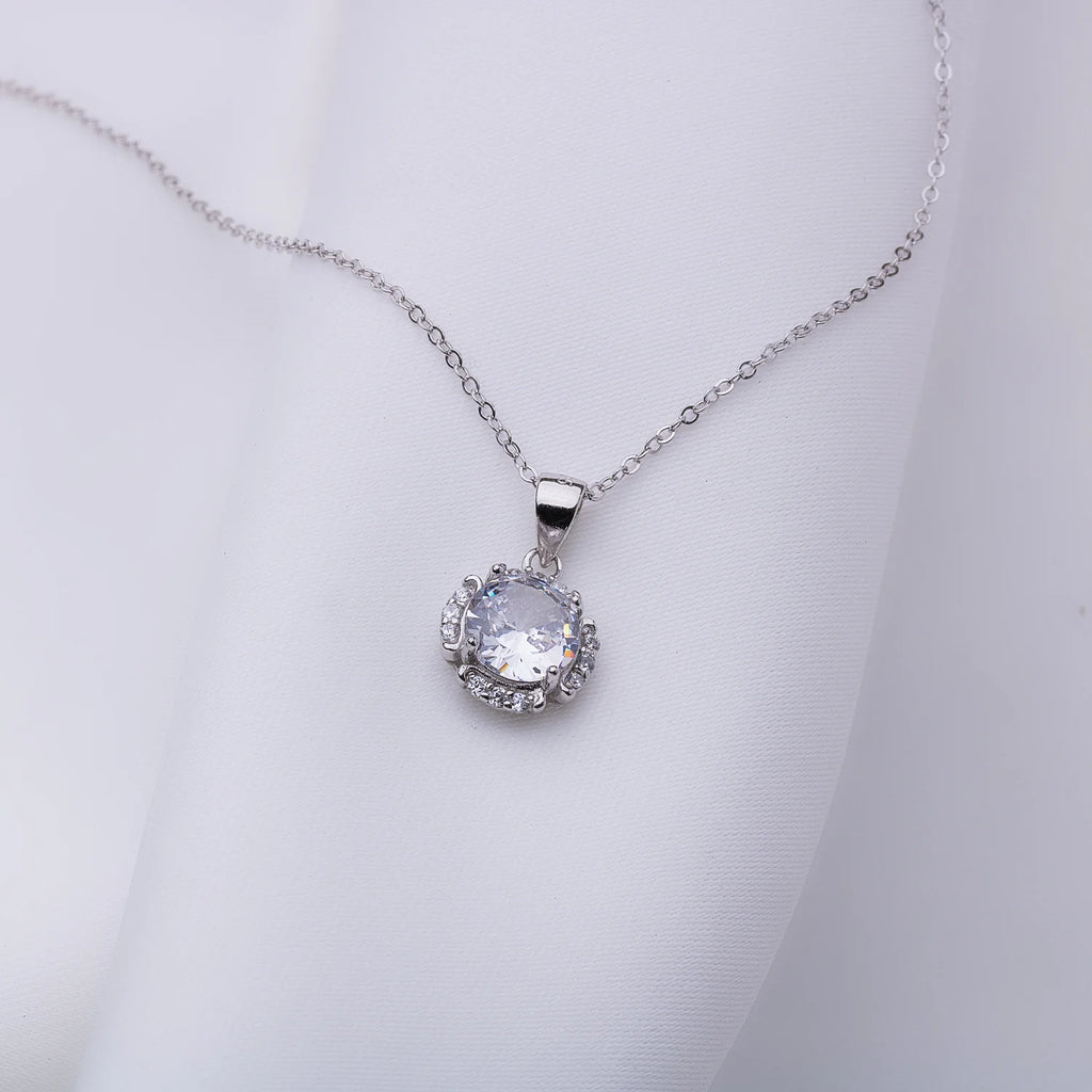 Diamond Dew Silver Necklace
