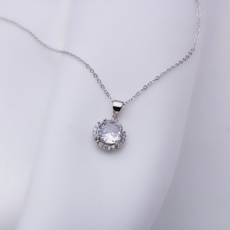 Diamond Dew Silver Necklace