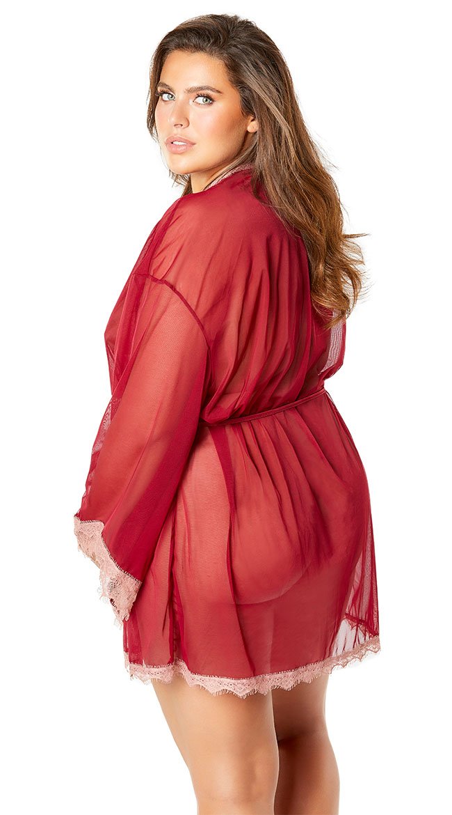New Plus Size Sidonie Eyelash Lace Robe