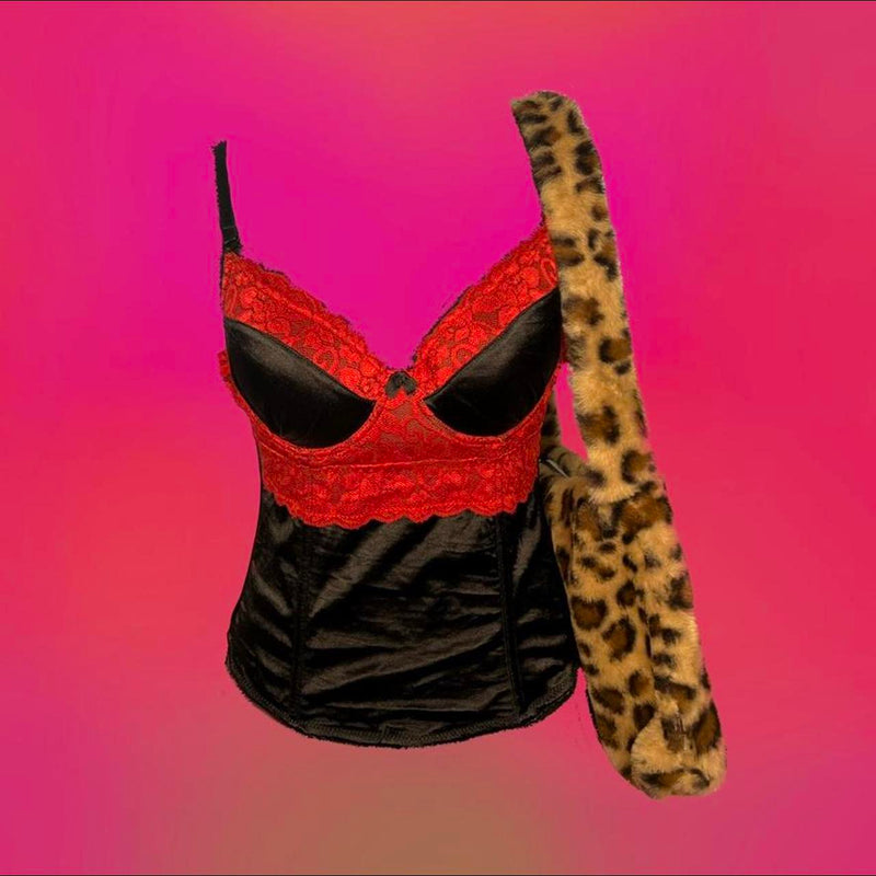 Babydoll Women's Black and Red Corset