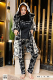 Women's 3-piece winter pajamas, patterned