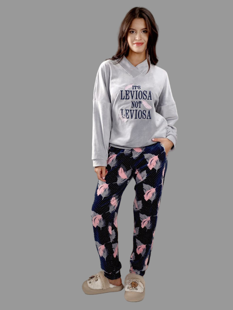 Elegant women's pajamas with patterned pants