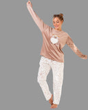 Women's winter pajamas with owl designs