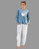Women's winter pajamas with owl designs
