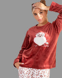 Women's winter pajamas with owl designs