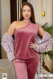 Elegant women's pajamas, 3 pieces: top, pants, and jacket