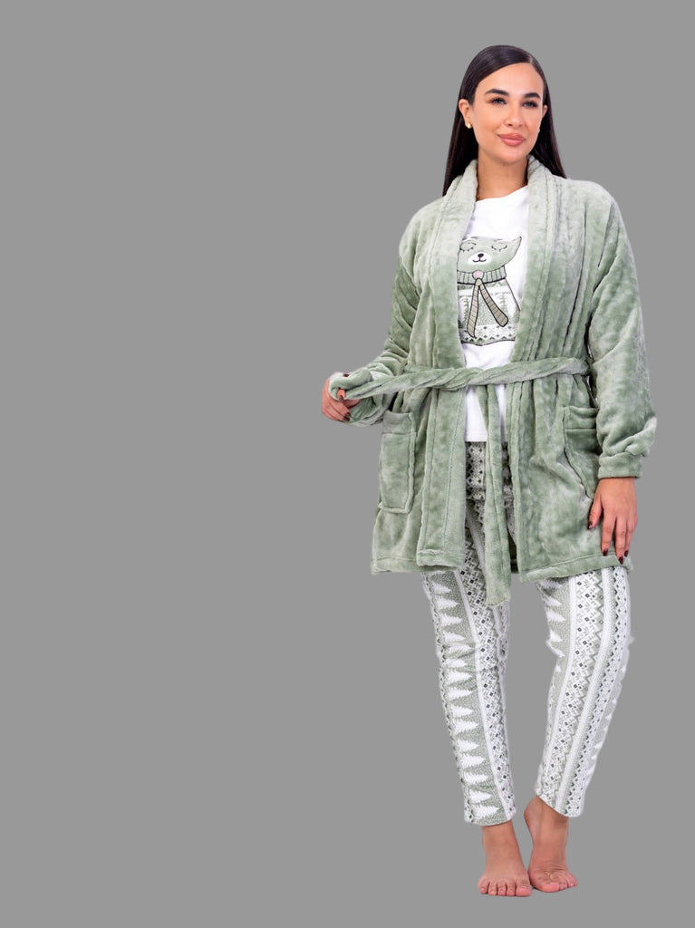 Women's 3-piece winter pajamas