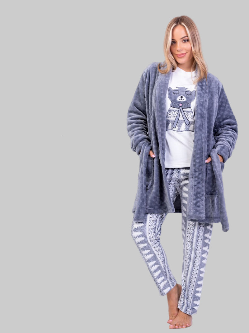 Women's 3-piece winter pajamas