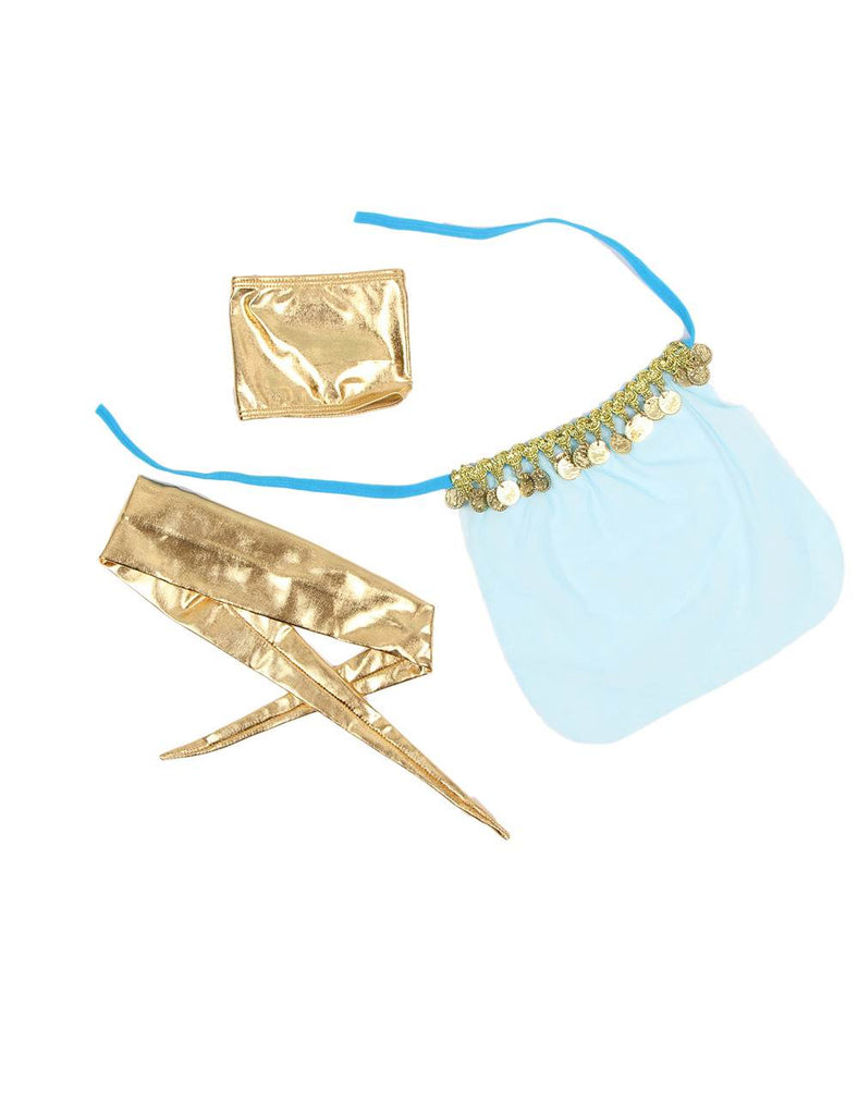 Blue India Style Sexy Bralette Lingerie Set With Golden Paillette Egypt