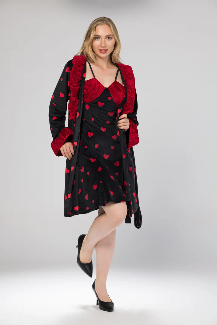 RED HEARTS ROBE SET